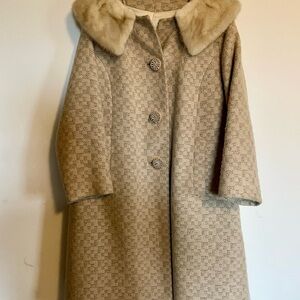 Vintage 50’s-60’s Wool Coat with Fur Collar